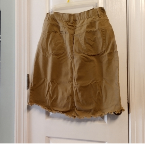 Carolina Blues Mini Skirt Women's (Junior )13Tan Denim Hi Lo Raw Hem - Picture 2 of 9